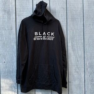 Houston White Black Excellence Graphic Hoodie Sweatshirt XXLT‎ Casual Streetwear